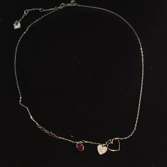 Swarovski Jewelry - Swarovski red ruby garnet heart necklace chain Swarovski Jewelry - Swarovski red ruby garnet heart necklace chain